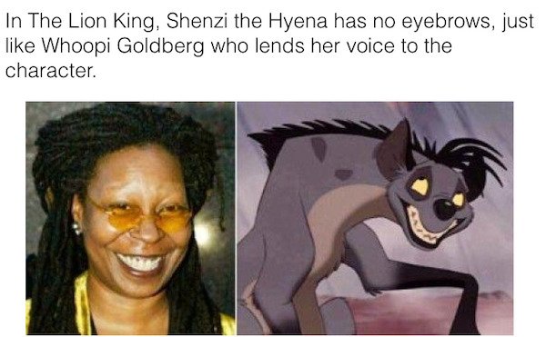 90s movie facts - whoopi goldberg lion king - In The Lion King, Shenzi the Hyena has no eyebrows, just Whoopi Goldberg who lends her voice to the character.