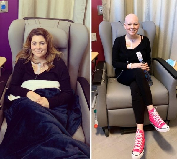 First day of chemo vs. LAST!