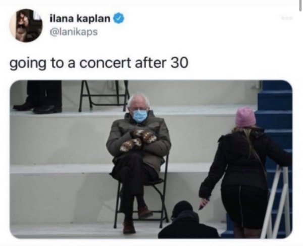 bernie sanders this could have been an email - ilana kaplan going to a concert after 30