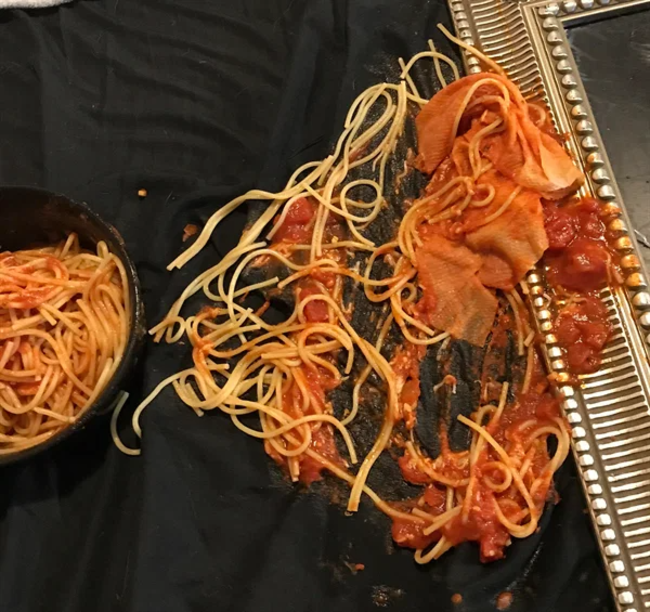 spilled spaghetti meme