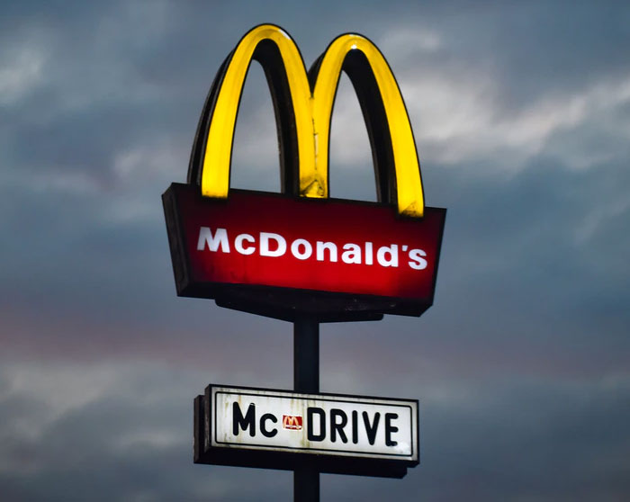 mcdonalds road sign - M McDonald's Mc Drive