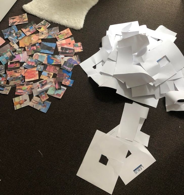 “The waste left from my sister’s art project — all brand new printer paper”