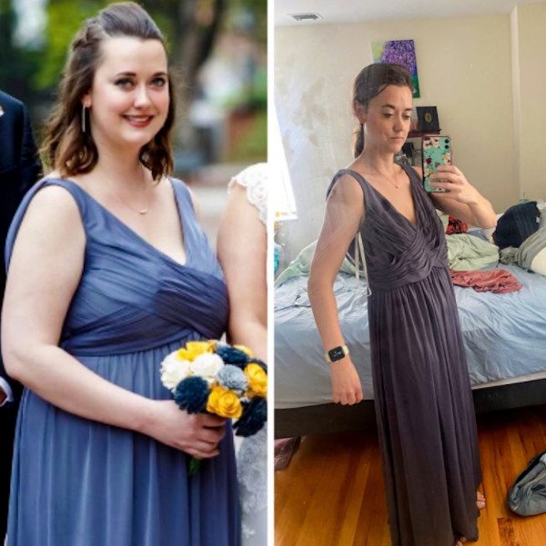 Same dress, new person! One year of no drinking and running 6 days a week.