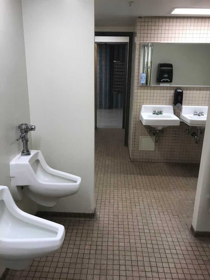 “I can see into the main hallway of the building while standing at the urinal.”