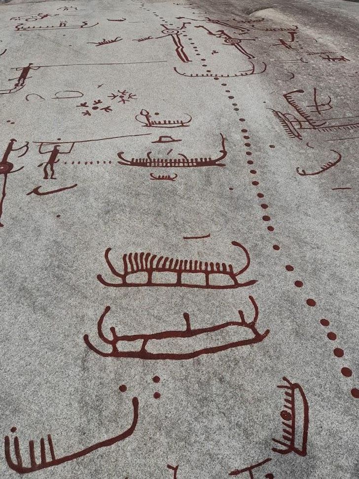 “3000-year-old rock carvings in Sweden I visited today.