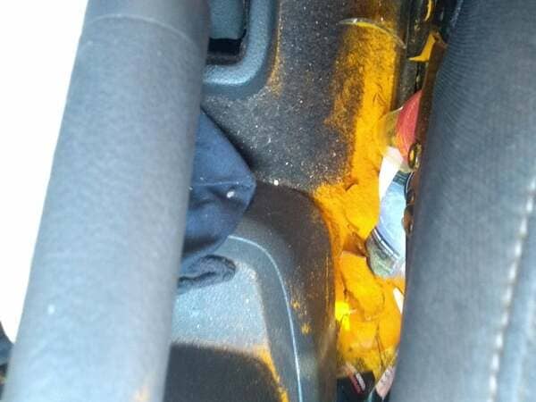 A jar of saffron broke inside my car.