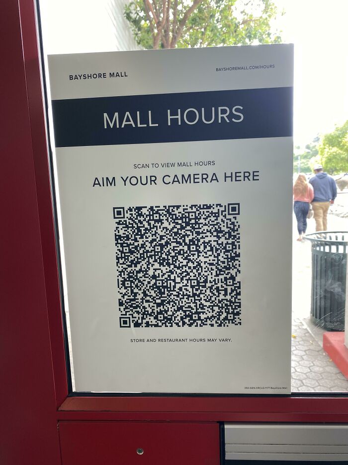 signage - Bayshoremall.ComHours Bayshore Mall Mall Hours Scan To View Mall Hours Aim Your Camera Here Store And Restaurant Hours May Vary. 10 Gen Kritim