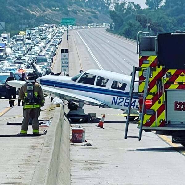 Seeing a plane crash in front of you on the freeway!