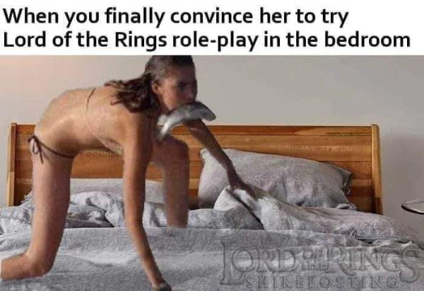 you finally convince her to try lord - When you finally convince her to try Lord of the Rings roleplay in the bedroom Jordarlinics Hiretosting