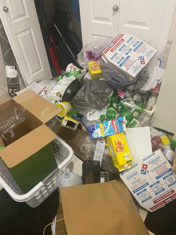 “My roommate throws all of his garbage in a corner because he wants to ’recycle it’ later.”