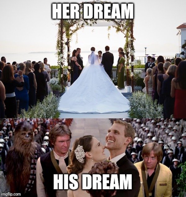 wedding memes - Her Dream His Dream imgflip.com