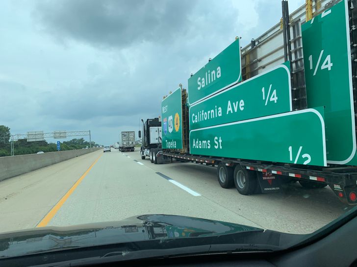 “This is a truck carrying the signs you see on the interstate.”