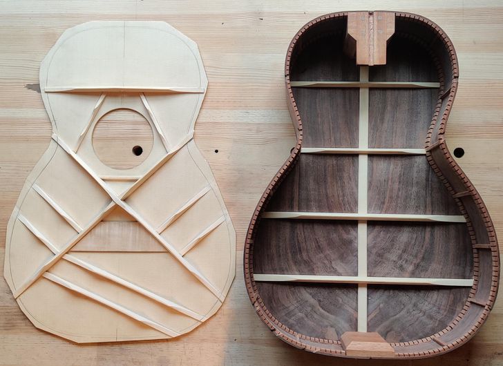 What the inside of a guitar looks like
