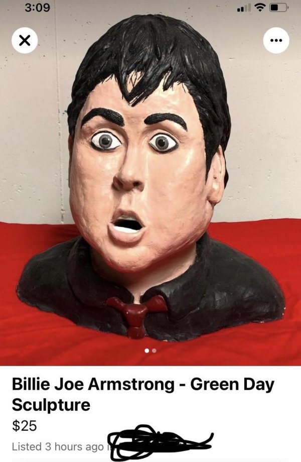 head - X Billie Joe Armstrong Green Day Sculpture $25 Listed 3 hours ago