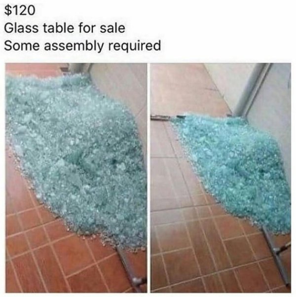 glass table for sale some assembly required - $120 Glass table for sale Some assembly required
