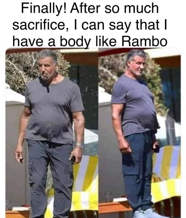 finally i look like rambo - Finally! After so much sacrifice, I can say that I have a body Rambo