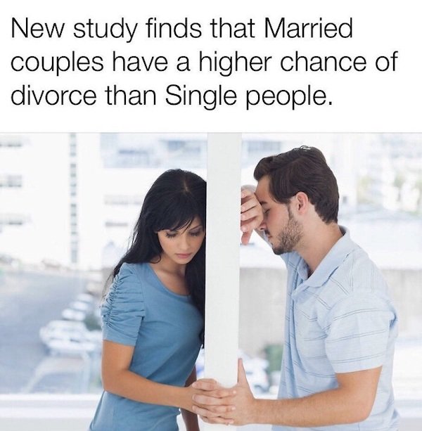 random facts - sad couple - New study finds that Married couples have a higher chance of divorce than Single people.