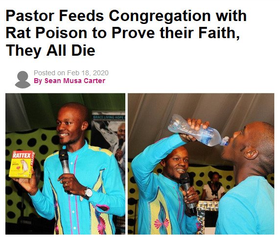 communication - Pastor Feeds Congregation with Rat Poison to Prove their Faith, They All Die Posted on By Sean Musa Carter Cercennel Rattex a