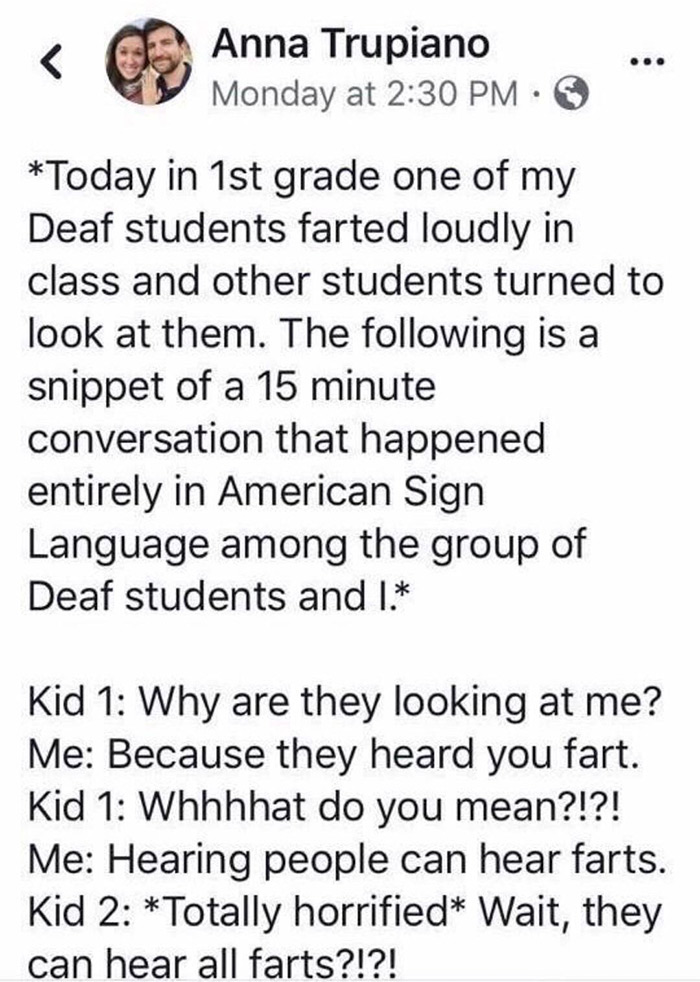 deaf student fart -