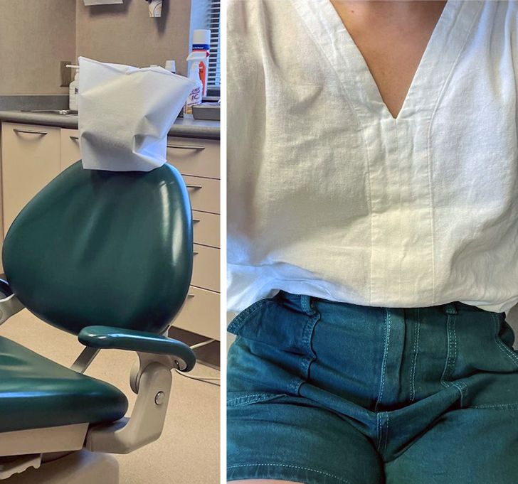 “I accidentally dressed like the chair at my dentist appointment today.”