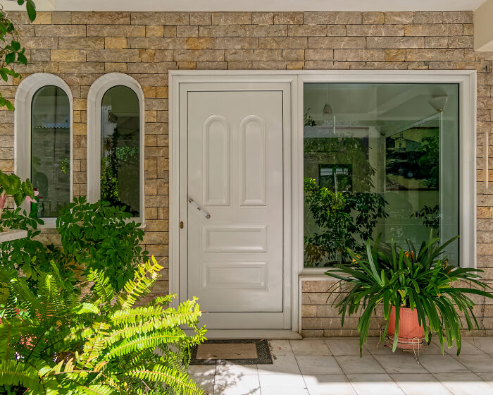 building codes in South Florida require exterior doors to swing outwards because it offers better protection against hurricanes. It was enacted after Hurricane Andrew