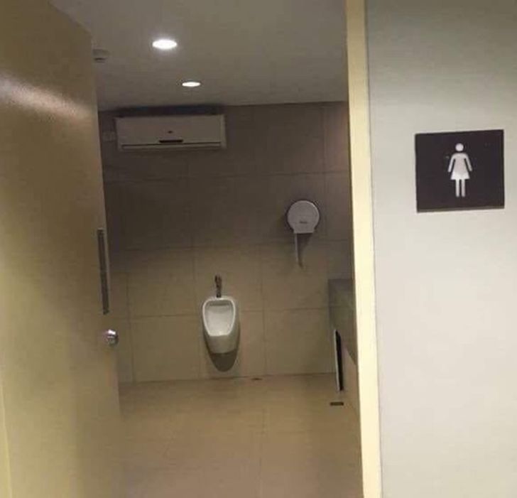 Whoever designed this restroom doesn’t know a lot about women.