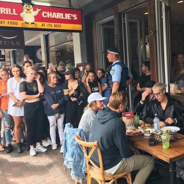 "Eating in public as a celebrity"