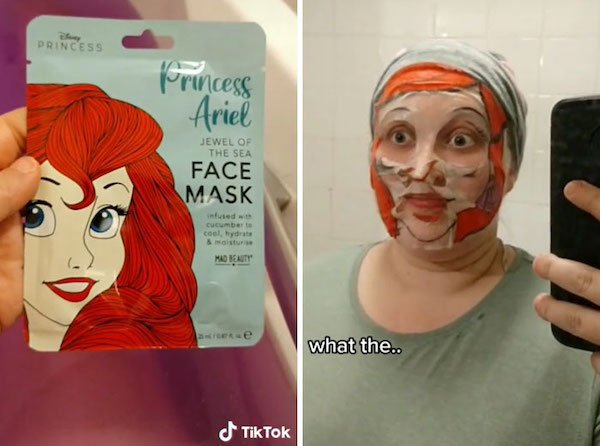 expectation vs reality - face mask expectation vs reality - Princess Princess Ariel Jewel Of The Sea Face Mask cucumberto cool, het Mao Beauty what the.. TikTok