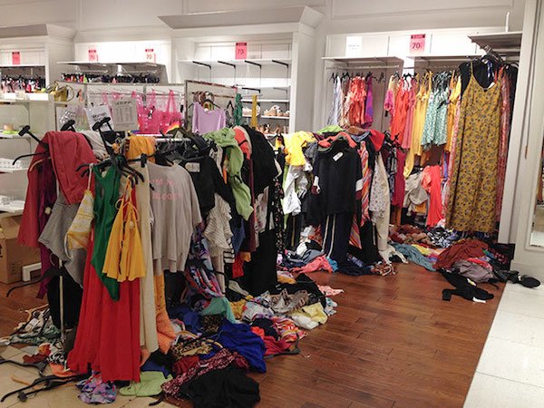 clothes on the floor in store - 70 1