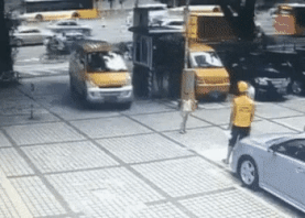 people getting hit by cars gif