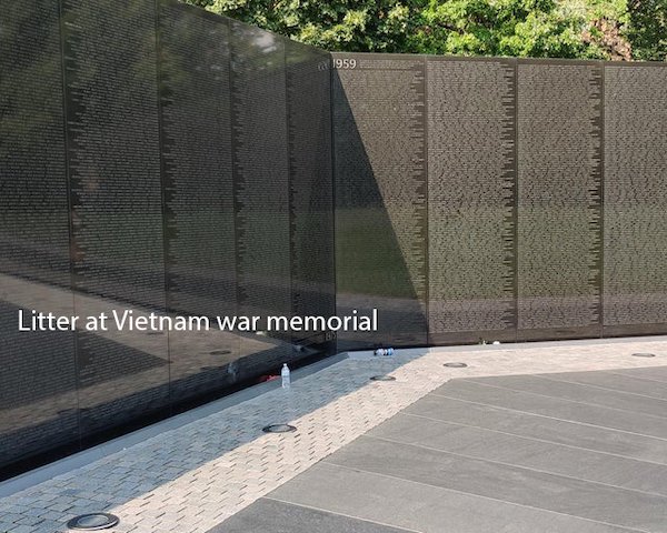 wall - 1959 Hwam Litter at Vietnam war memorial