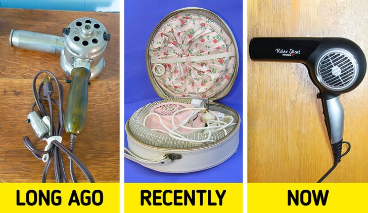 Handheld hairdryers appeared in the stores in the 1920s. Before that, a woman had to go to the hairdresser to get her hair done. In the following years, the shape and size of a hairdryer changed many times.