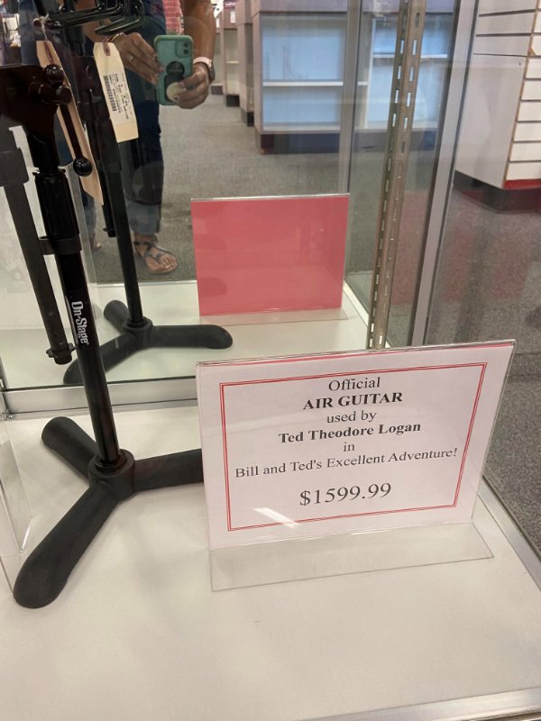interesting pics - floor - On Stage Official Air Guitar used by Ted Theodore Logan in Bill and Ted's Excellent Adventure! $1599.99