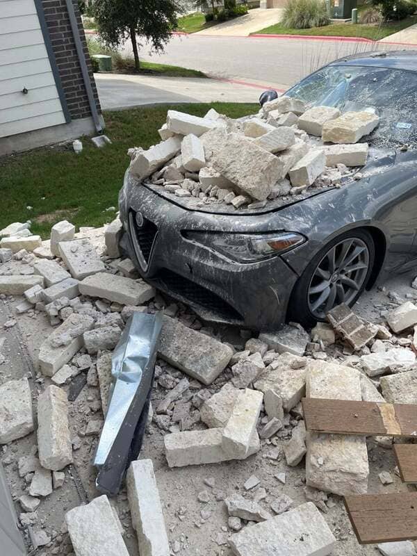 My house just fell on my car.