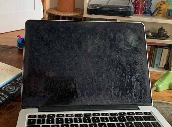 Well, it is not a good idea to clean the screen of the Macbook with glass cleaner.