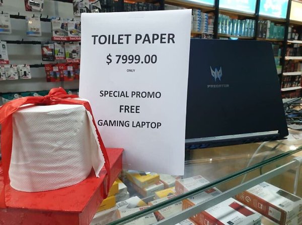 toilet paper laptop meme - Toilet Paper $ 7999.00 Only Special Promo Free Gaming Laptop Me