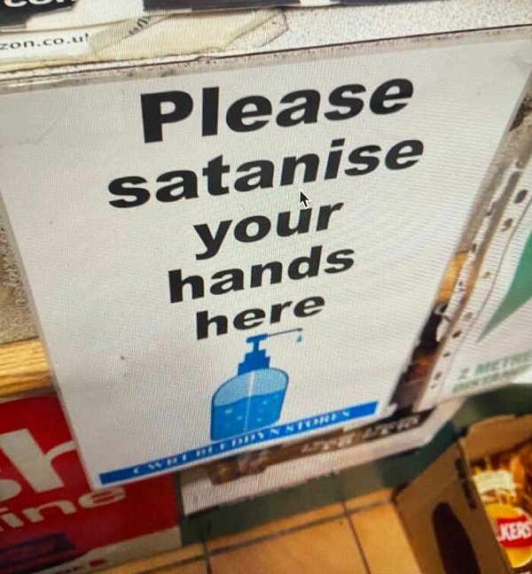 signage - zon.co.uk Please satanise your hands here H Beloninin ine Kers