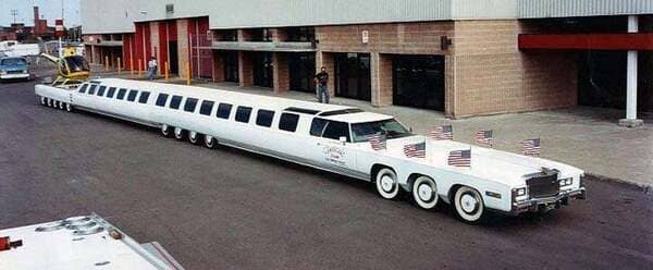 Ladies and gentlemen, this is it! The world’s longest limo was built in Burbank, California by Jay Ohrberg, and it measures an amazing 100-feet long. It has 26 wheels and two driver cabins, but that’s not all. It also features: A spa, a swimming pool, a king-size bed, and a helipad.