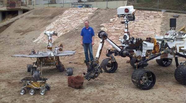 Curiosity rover on the right next to Spirit/Opportunity (2004) and Sojourner (1997)