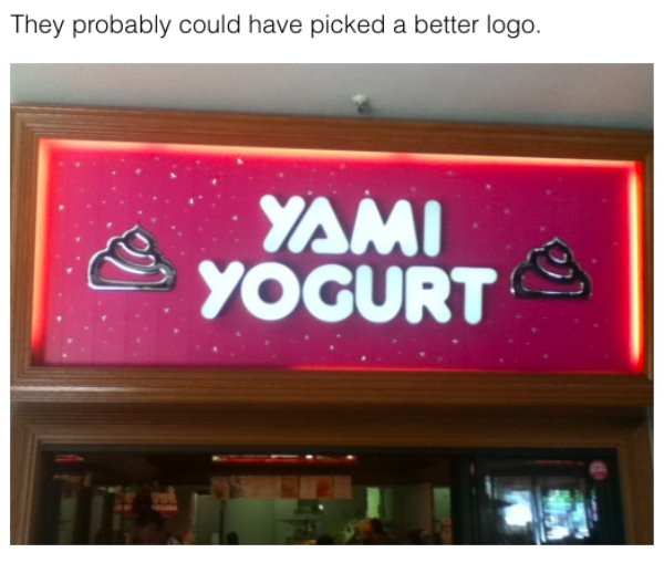 display advertising - They probably could have picked a better logo. Yami Yogurt Tel