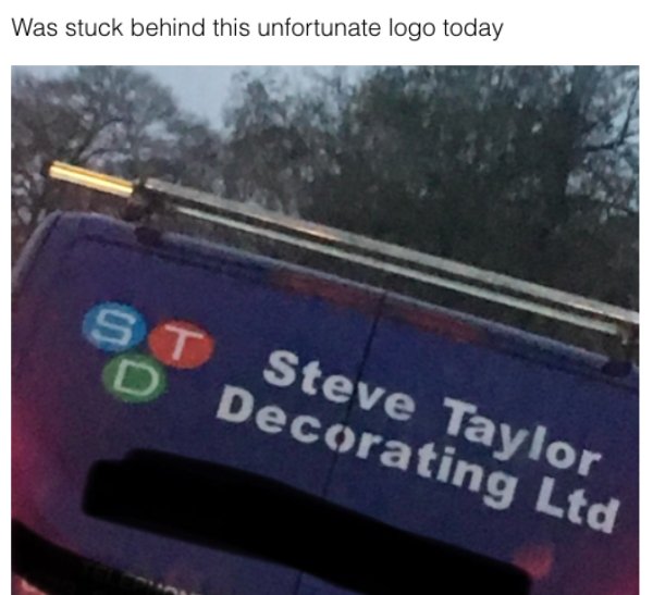 shilp gravures - Was stuck behind this unfortunate logo today St Steve Taylor D Decorating Ltd
