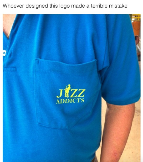 jazz addicts shirt - Whoever designed this logo made a terrible mistake Jizz Addicts