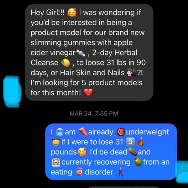 multimedia - Hey Girl!!! I was wondering if you'd be interested in being a product model for our brand new slimming gummies with apple cider vinegar. , 2day Herbal Cleanse to loose 31 lbs in 90 days, or Hair Skin and Nailse?! I'm looking for 5 product mod