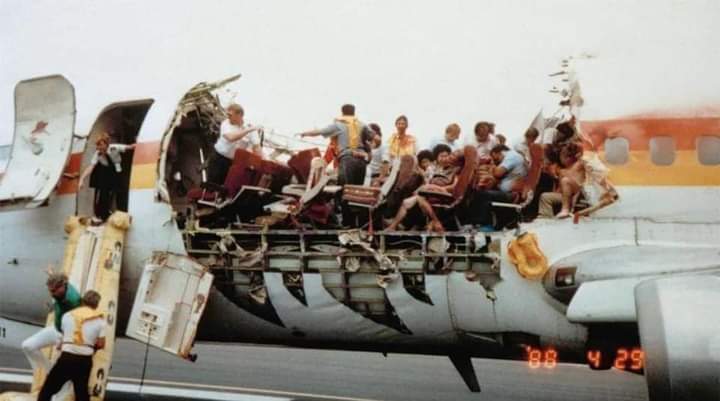 April 28, 1988: The roof of an Aloha Airlines jet ripped off in mid-air at 24,000 feet, but the plane still managed to land safely.