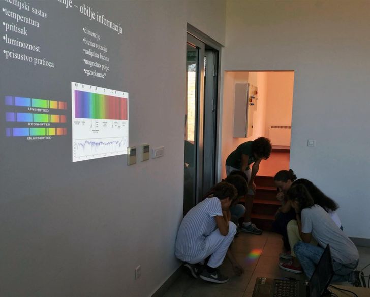 “The sun and the window decided to show us a real example of the dispersion of white light during the lecture.”