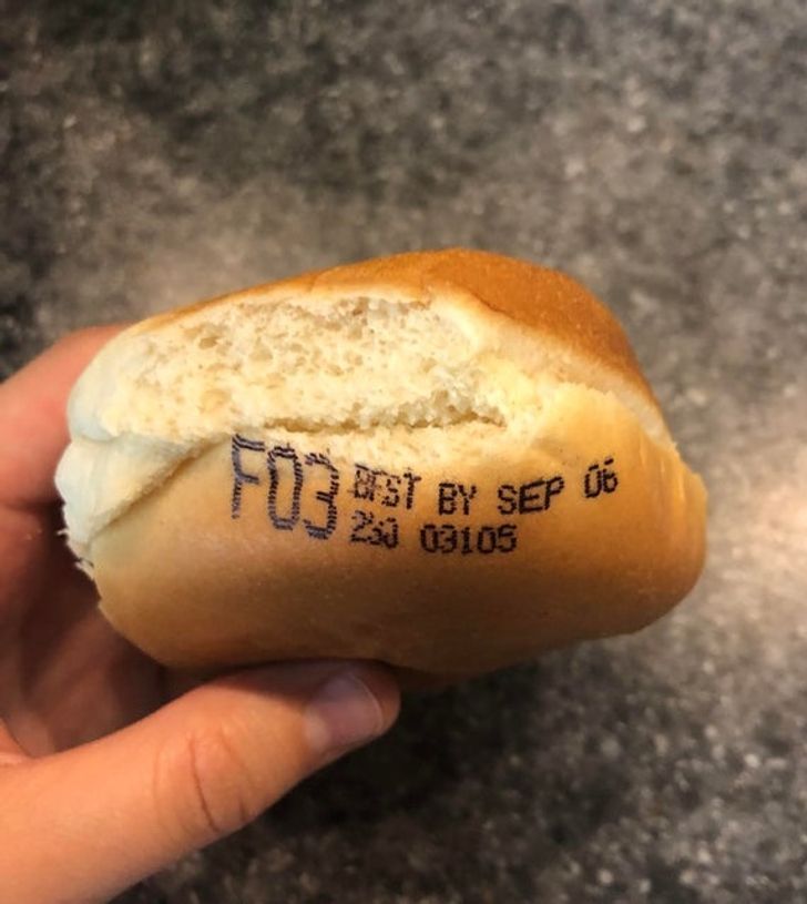 “The date stamp was put on the bun instead of the bag.”