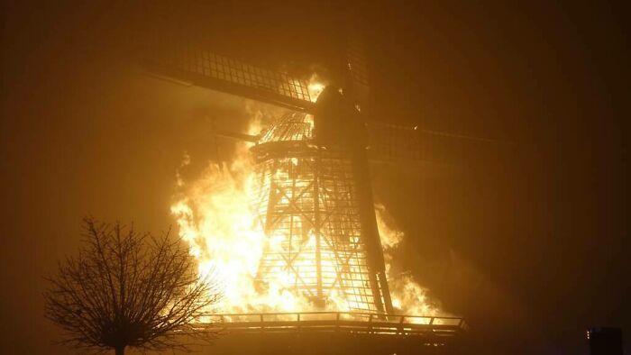 A Functioning Dutch Windmill From 1848 Burned Down