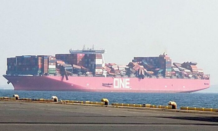 Container Ship ‘One Apus’ Arriving In Japan After Losing Over 1800 Containers Whilst Crossing The Pacific Bound For California