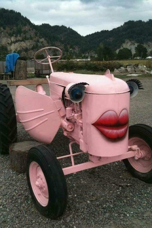 pics full of nope - pink purple tractor