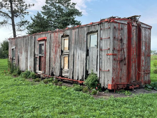 “Boxcar that my great grandparents used as a home.”